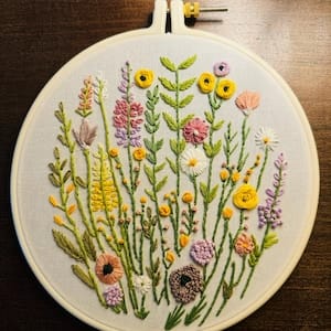 Customer photo review of Rubbyoo Embroidery Kit - Wildflower Bouquet