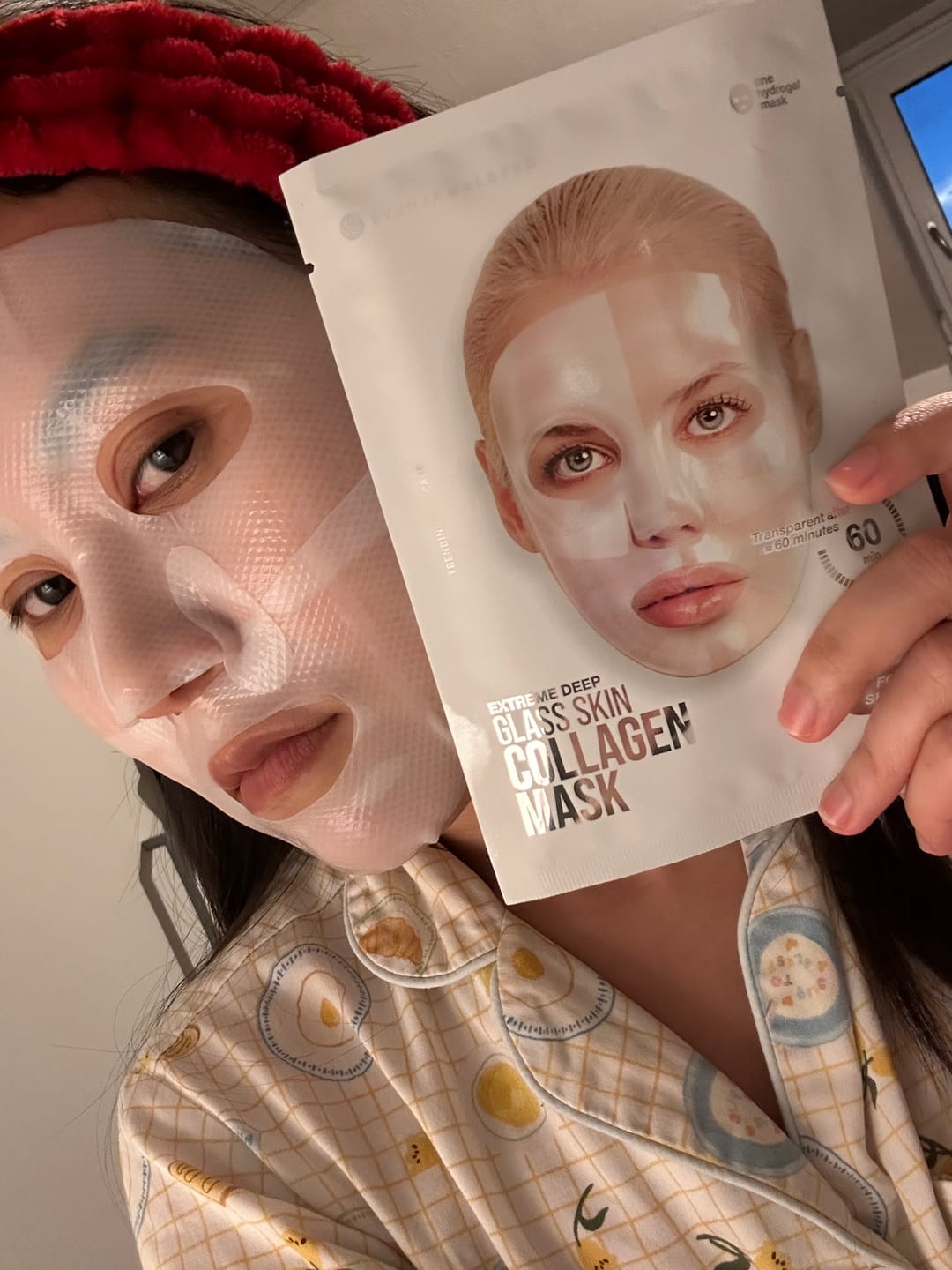 Customer photo review of Glassskinmask® - 3er Pack - Hydrogel Gesichtsmaske für strahlende Haut
