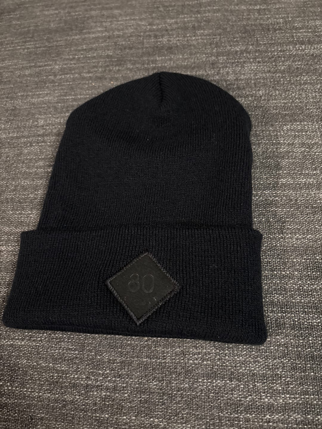 Customer photo review of 80eighty® All Black Patch Beanie