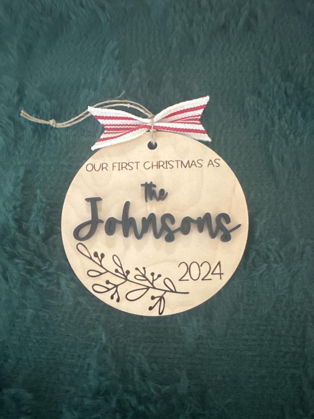 Customer photo review of Our First Christmas Married Ornament 2025