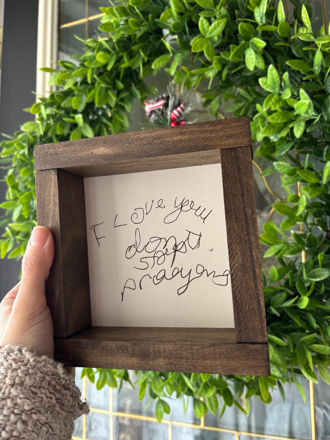 Customer photo review of Custom Handwriting Sign - Memorial Keepsake