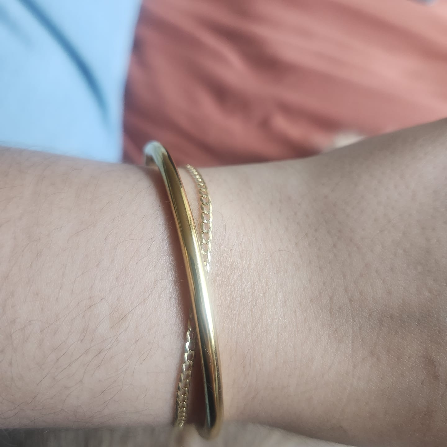 Customer photo review of Everyday Stackable Halo Bangle