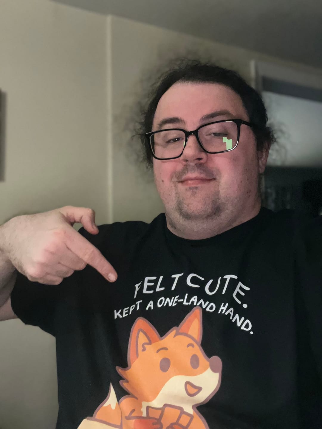 Customer photo review of Felt Cute T-Shirt