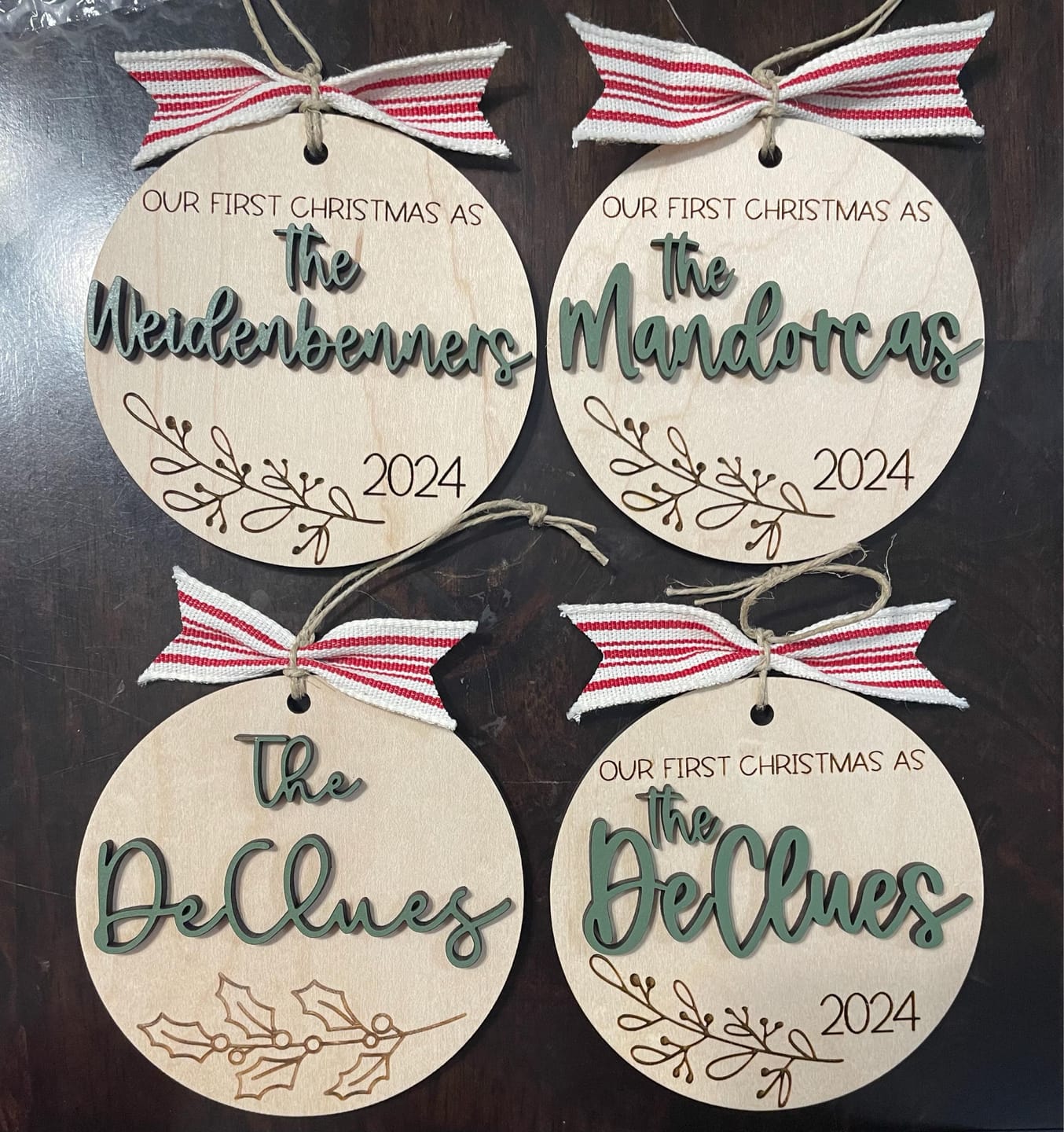 Customer photo review of Our First Christmas Married Ornament 2025