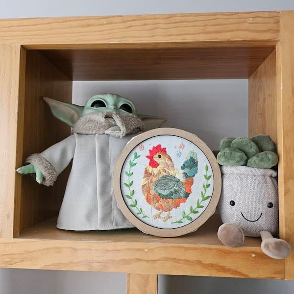 Customer photo review of Rubbyoo Embroidery Kit - Floral Chicken
