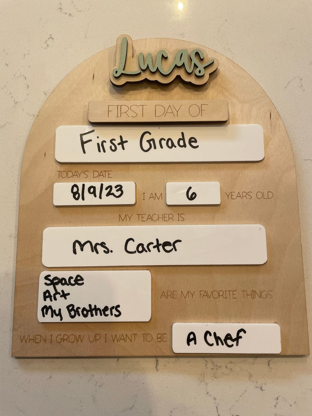 Customer photo review of First Day of School Sign