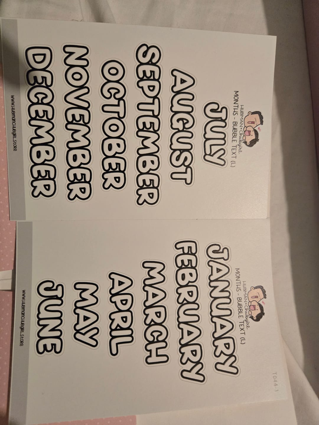 Customer photo review of Months - Bubble Text (L)  - Set of 2 Planner Stickers