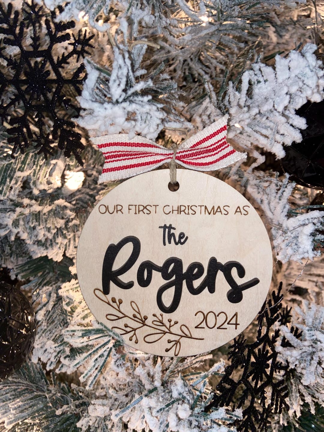 Customer photo review of Our First Christmas Married Ornament 2025