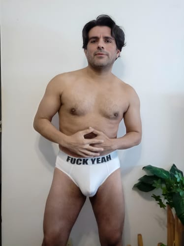 Customer photo review of WHITE MICROFIBER BRIEF