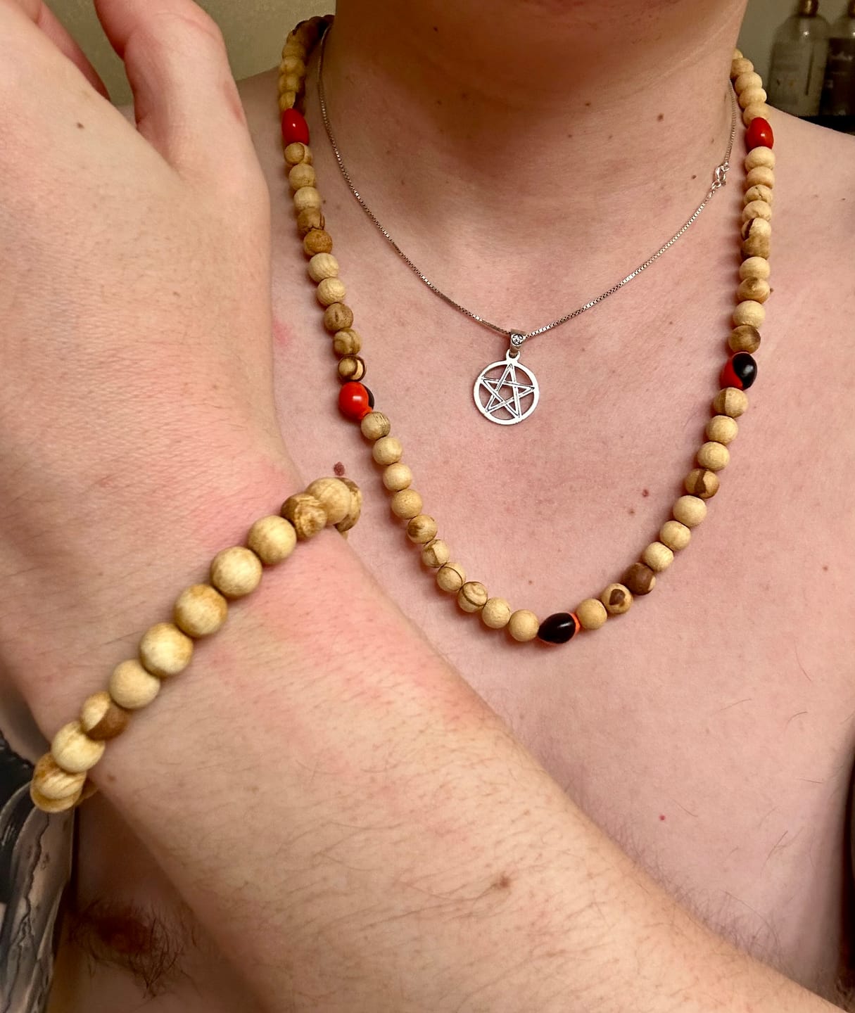 Customer photo review of Palo Santo and Huayruro Bracelet