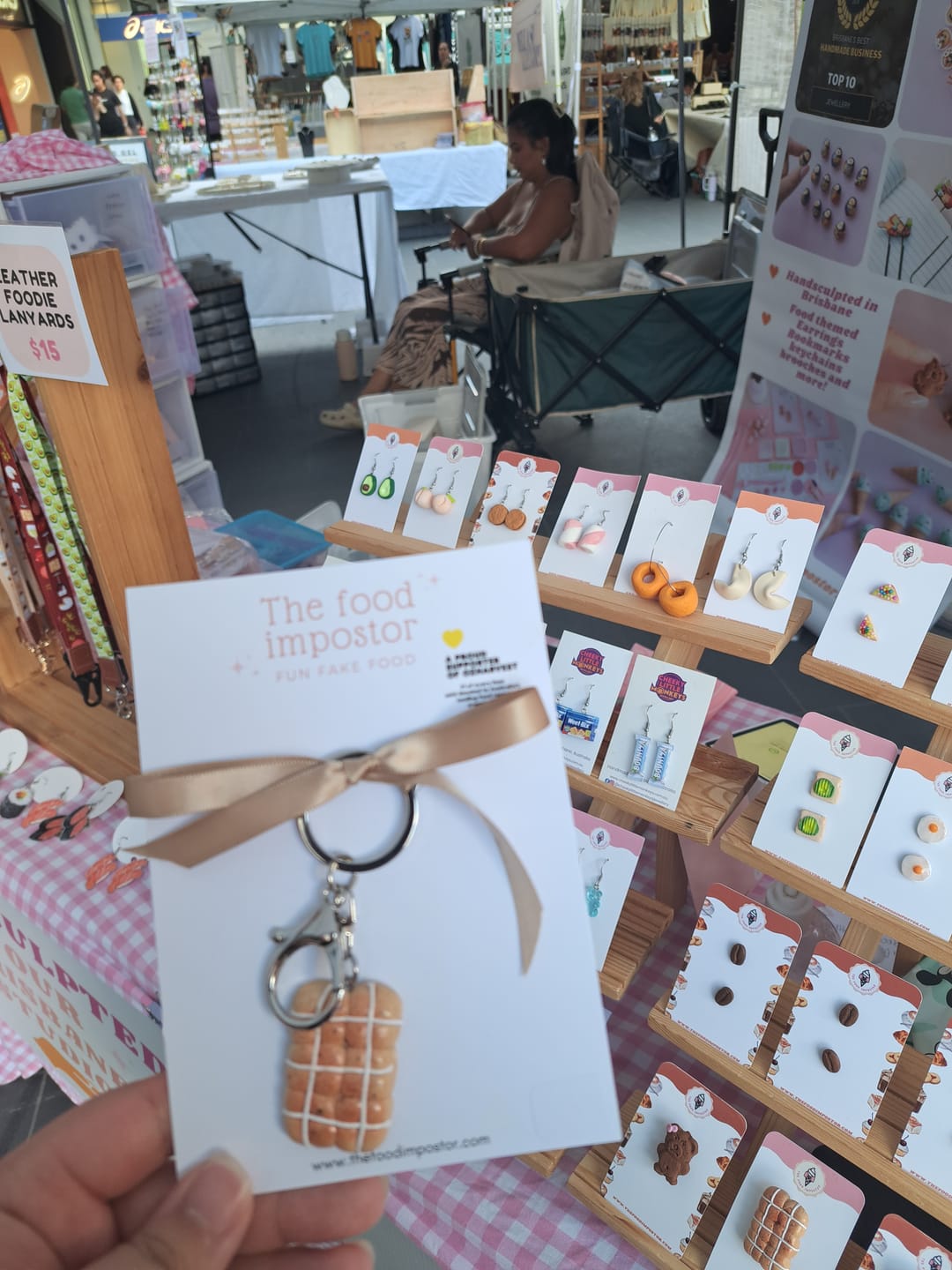 Customer photo review of Tiny Teddy Earrings  – Realistic Handmade Aussie Biscuit Accessories | Polymer Clay Jewelry