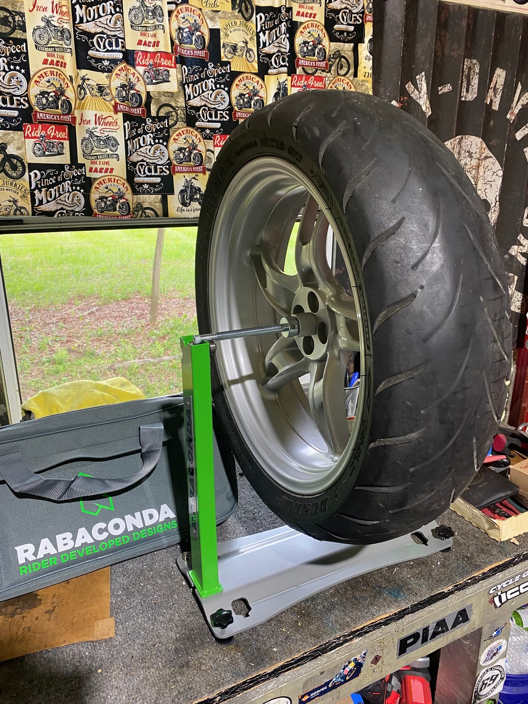 Customer photo review of Motorcycle Wheel Balancer