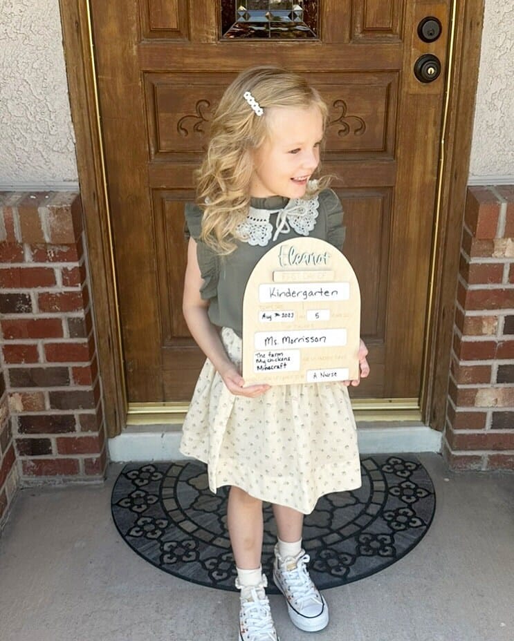 Customer photo review of First Day of School Sign