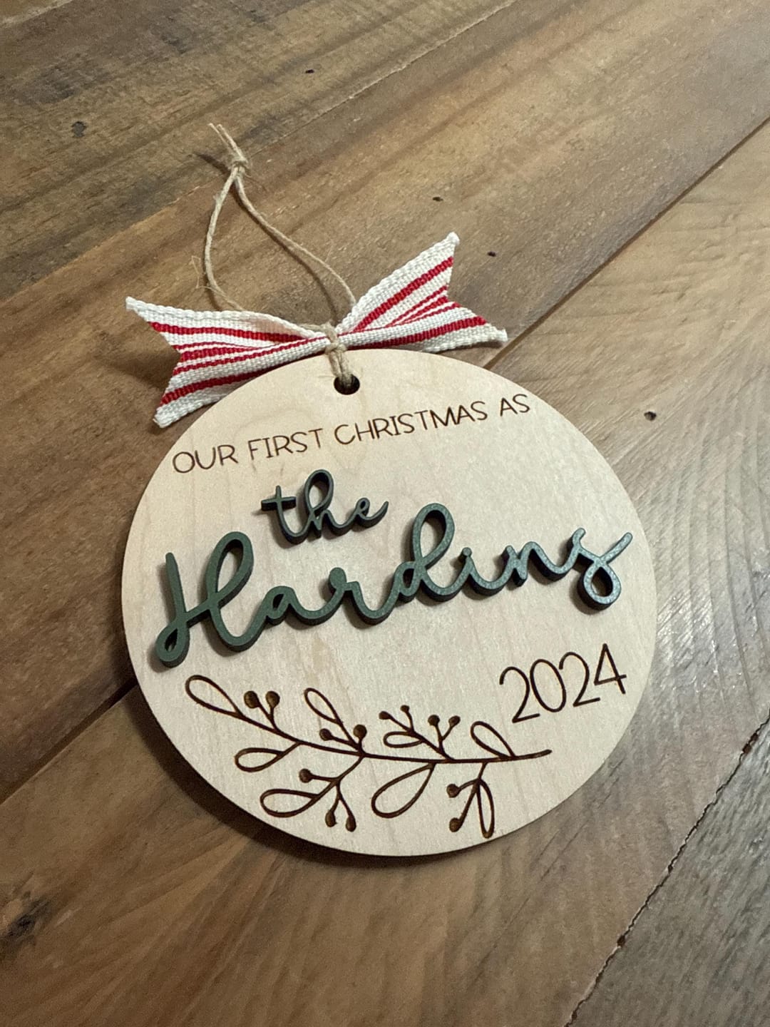 Customer photo review of Our First Christmas Married Ornament 2025