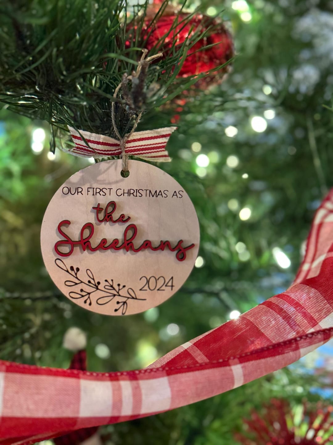 Customer photo review of Our First Christmas Married Ornament 2025