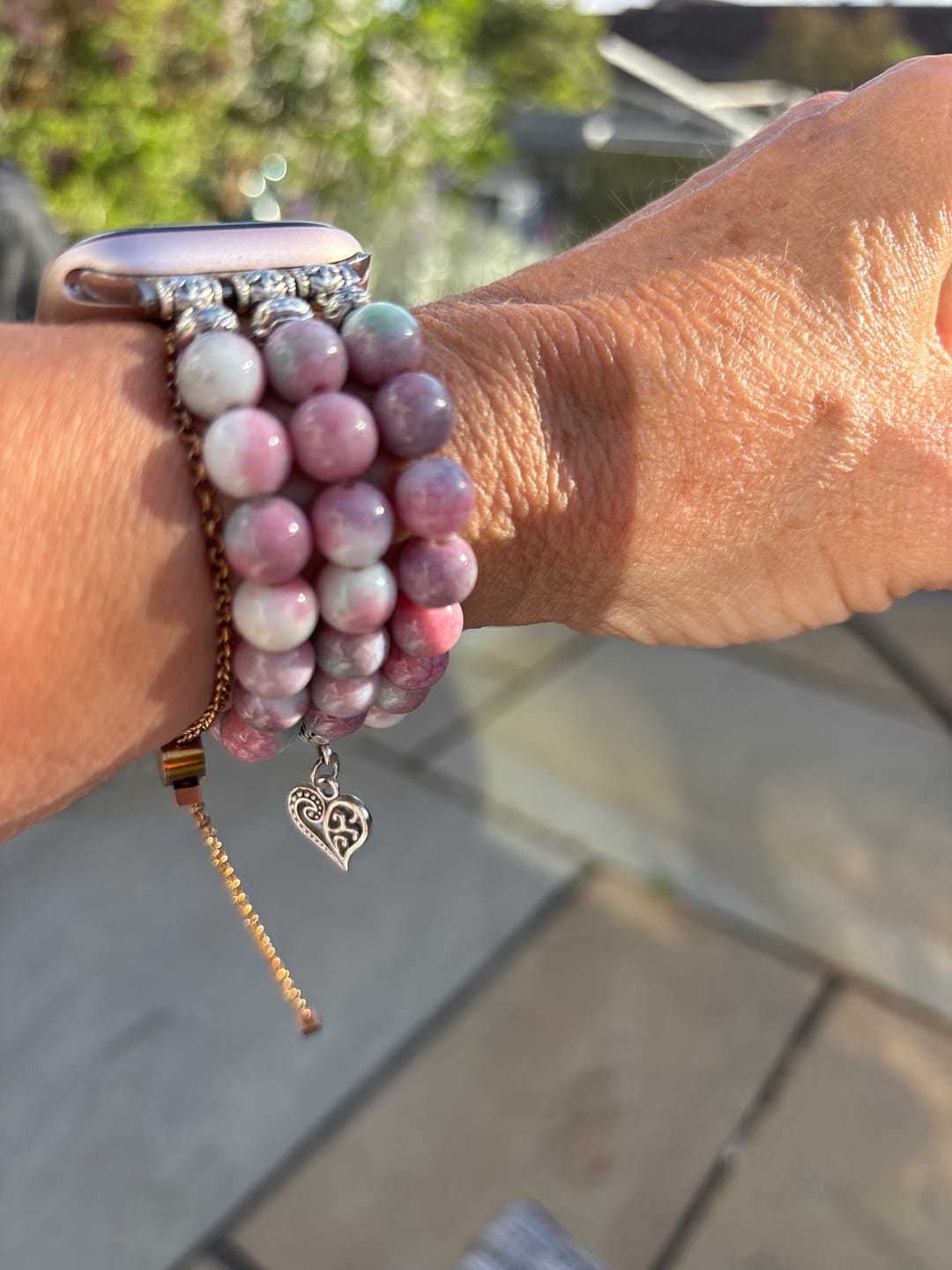 Customer photo review of Pastel Love Stretch Apple Watch Strap