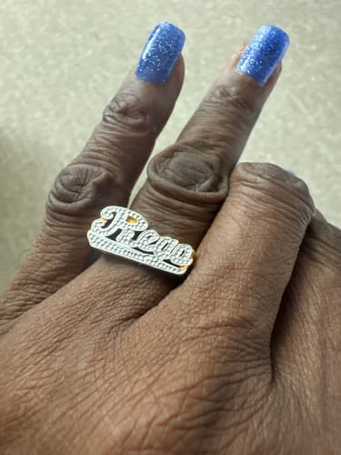 Customer photo review of Personalized Name Ring w/ Beading
