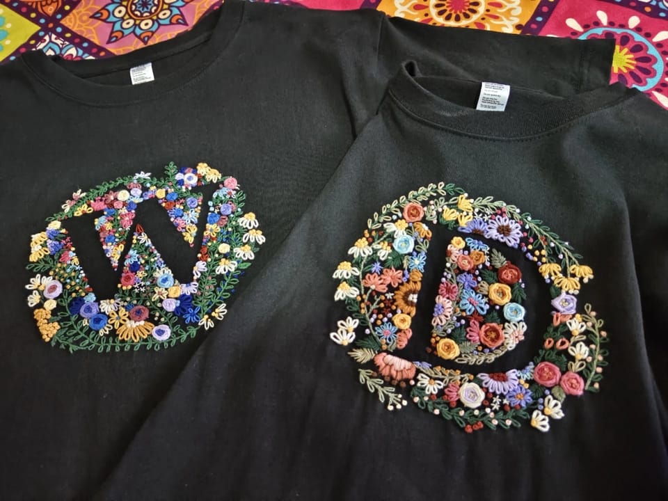 Customer photo review of Rubbyoo Embroidery Kit -floral Letter Pattern