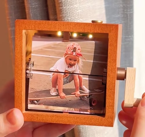 Customer photo review of Custom photo box with a crank