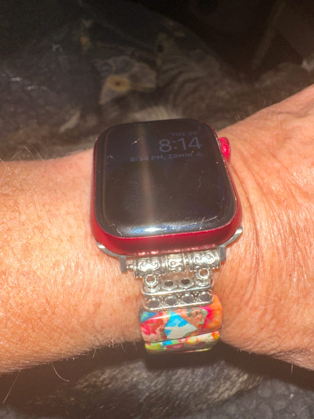 Customer photo review of Chic Flower Stretch Apple Watch Strap