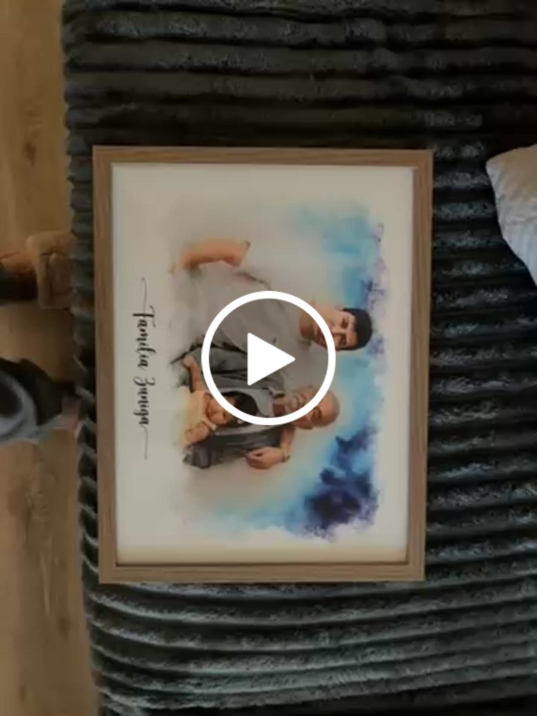 Customer video review of Custom Family Photo Portrait