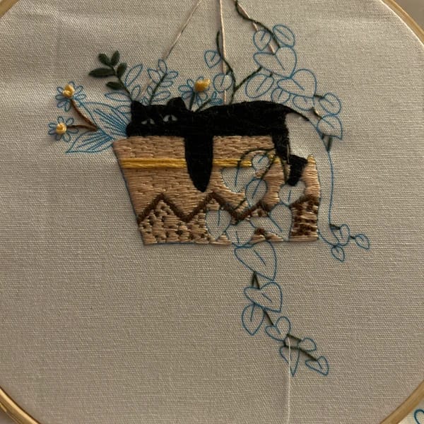 Customer photo review of Rubbyoo Embroidery Kit - Cute Black Cat