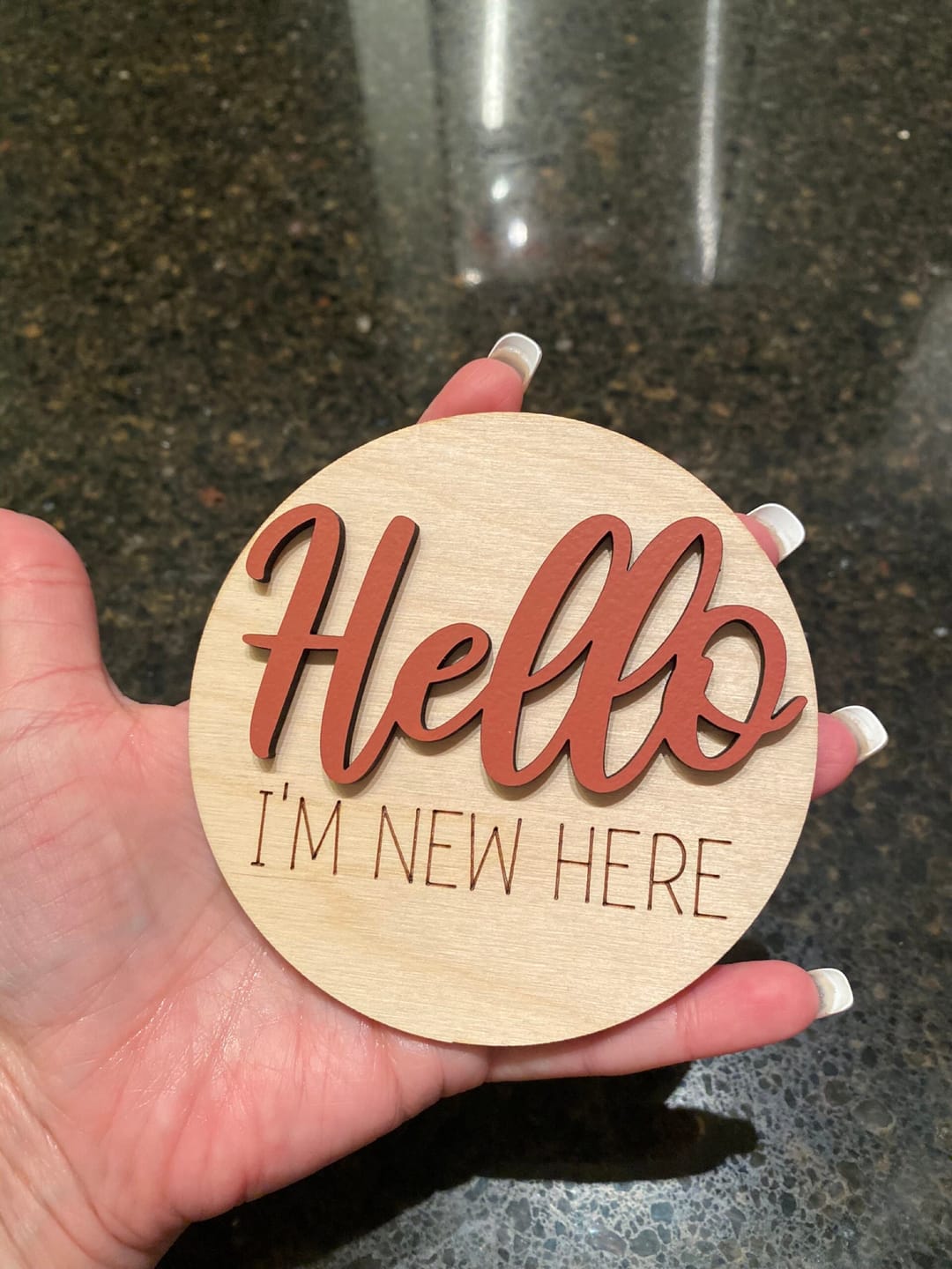 Customer photo review of Wooden Monthly Baby Milestones