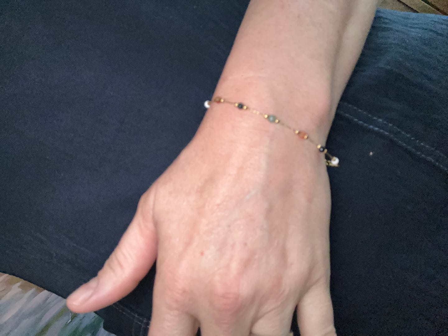 Customer photo review of Lulu Beaded Stone Bracelet