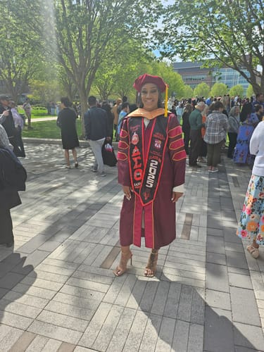 Customer photo review of Personalized Delta Sigma Theta Black Graduation Stole School And Org Style