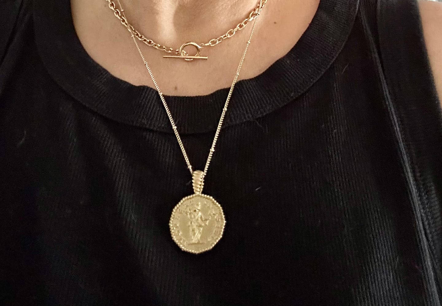 Customer photo review of Athena Coin Necklace