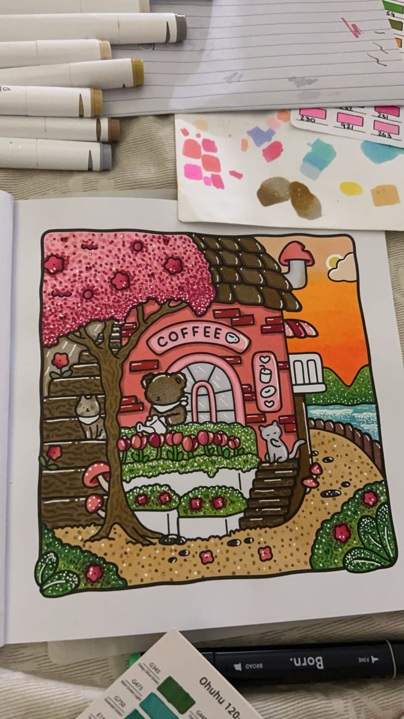 Customer photo review of Ohuhu Oahu 120 Colors Dual Tips Alcohol Art Markers, Fine & Chisel