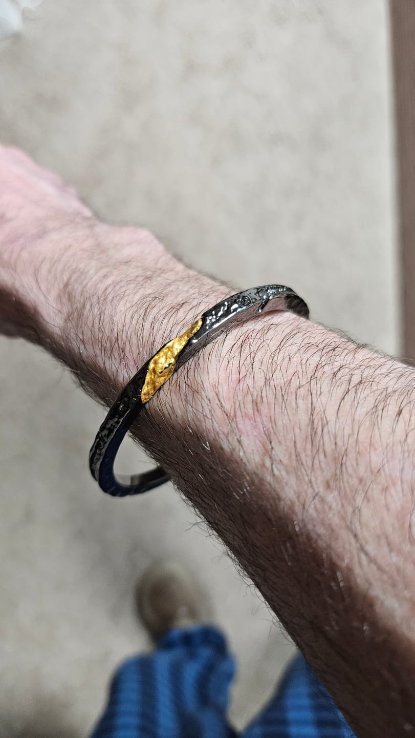 Customer photo review of FREE Today: Flowing Fire Gold Inlay Adjustable Bracelet / Ring