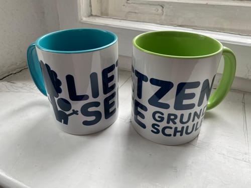 Customer photo review of TassenExpress - Becher Keramik Tasse mit Logo bedruckt 325ml Firmenlogo