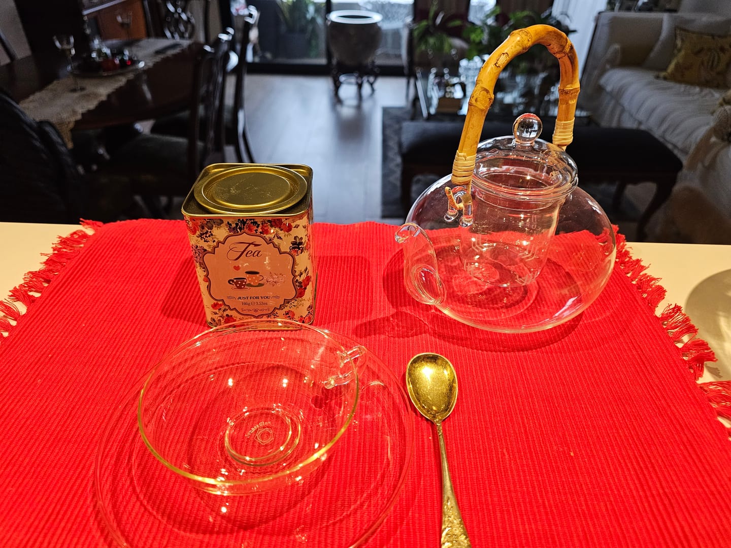 Customer photo review of Tetera Brighton Sakura De Vidrio Borosilicato Premium Con Asa De Bambú 1 Litro