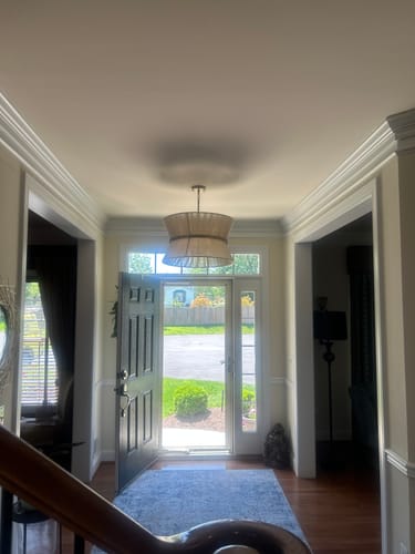 Customer photo review of Boho 2-Tier Woven Thread Tapered Drum Pendant Light