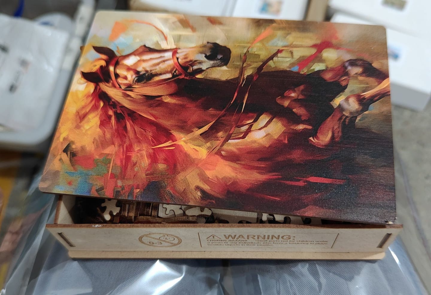 Customer photo review of Golden Horse - Wooden Jigsaw Puzzle