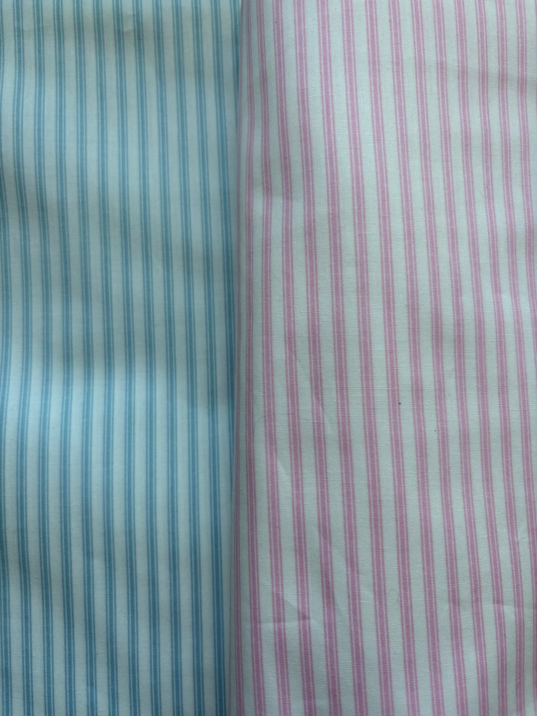 Customer photo review of Ticking Stripes Rose & Hubble Cotton Poplin Fabric