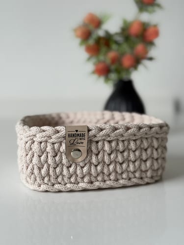 Customer photo review of Label-Set "Handmade With Love" Kunstleder Label für Häkelkörbe, Label aus Kunstleder - CS0050