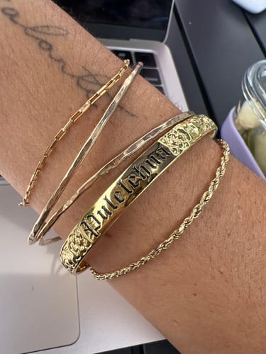 Customer photo review of 6mm Hali'a Heirloom Stacker Bangle (Baby to Adult Sizes)