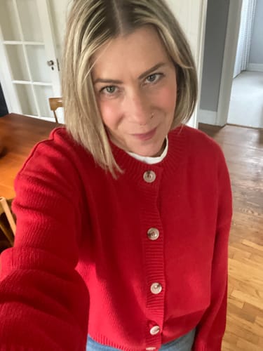 Customer photo review of The Lucy Cardigan