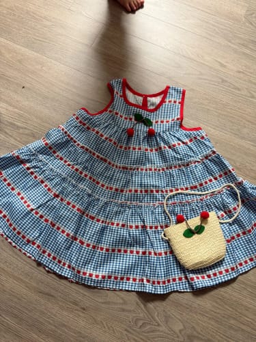 Customer photo review of Sleeveless Cherry Dress With Bag