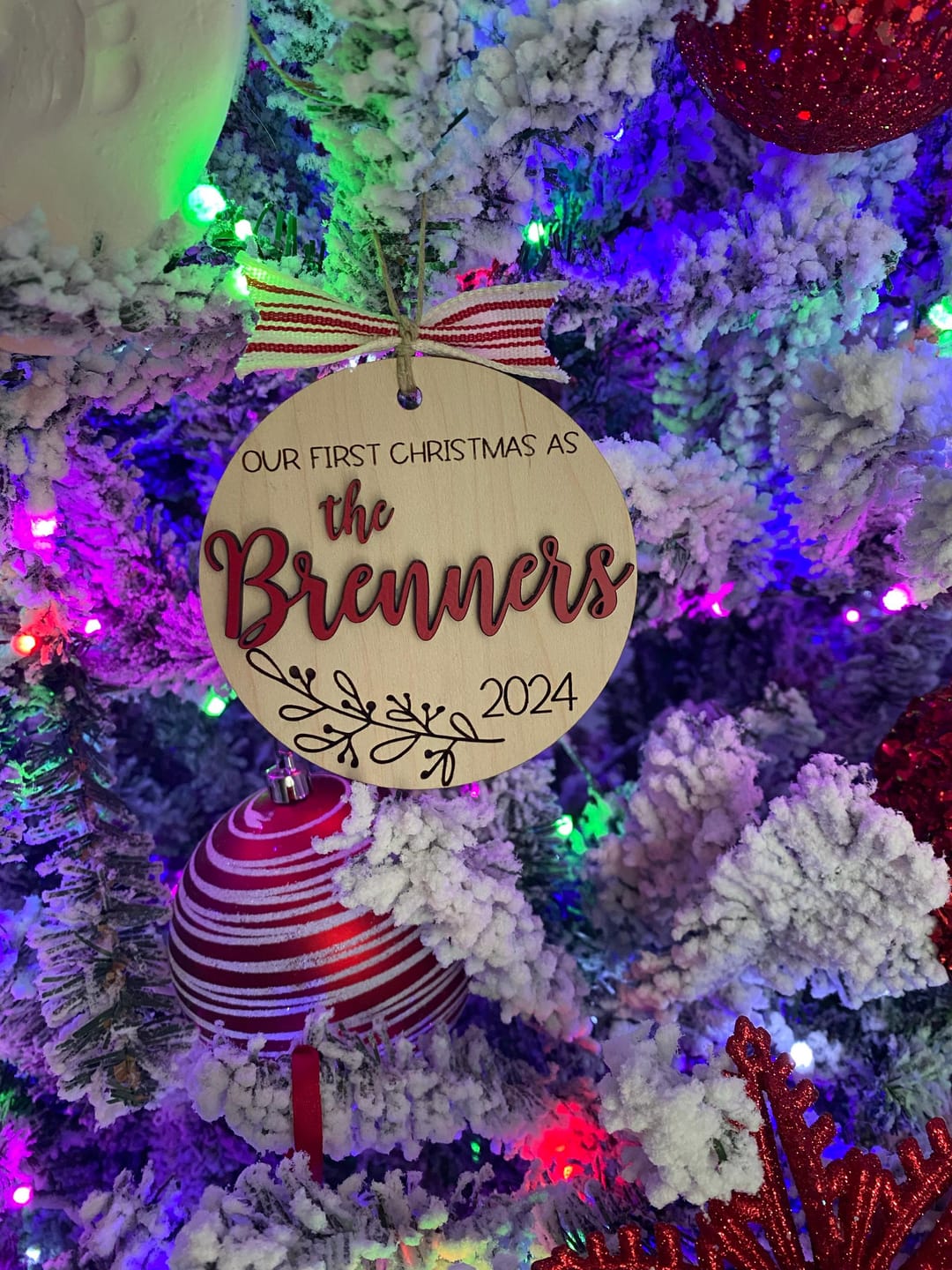 Customer photo review of Our First Christmas Married Ornament 2025
