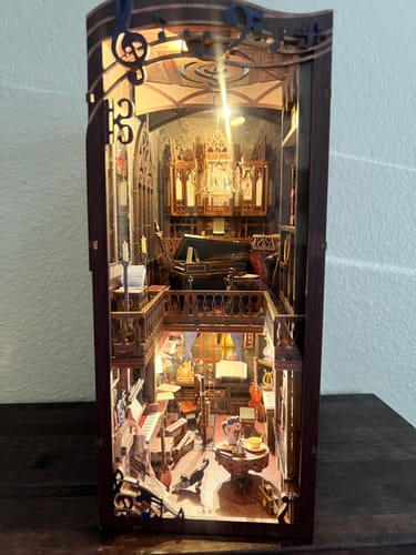 Customer photo review of Timeless Melody DIY Wooden Book Nook Shelf Insert