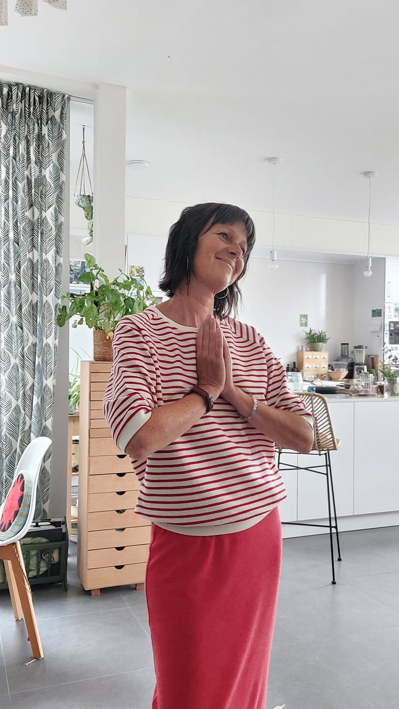 Customer photo review of Shortsleeve Sweater Cosette - Ruby Stripes