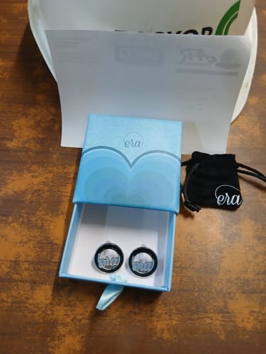 Customer photo review of Gold Era Logo Studs