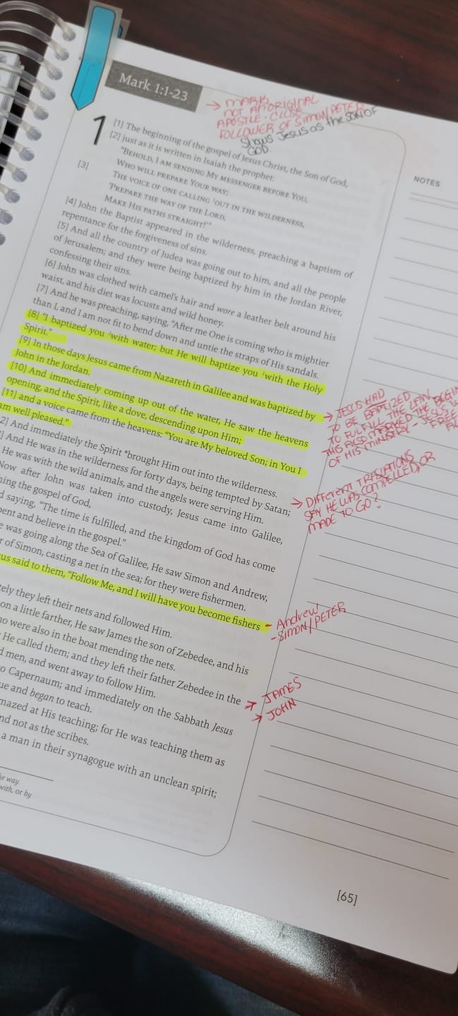 Customer photo review of Spiral Bible™ Transparent Sticky Notes