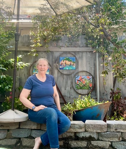 Customer photo review of Mia V Neck - Blue Horizon