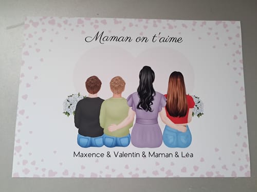 Customer photo review of Affiche Personnalisée - Maman et Enfants - Fête des mères