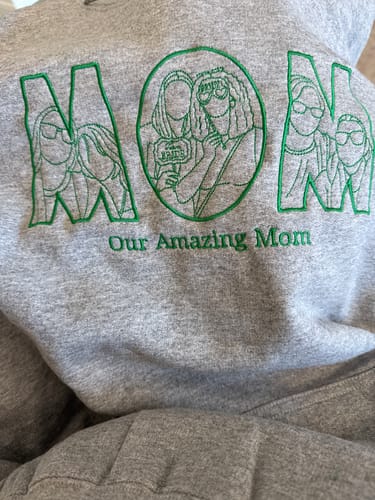 Customer photo review of Mom Custom Embroidered Photo Hoodie