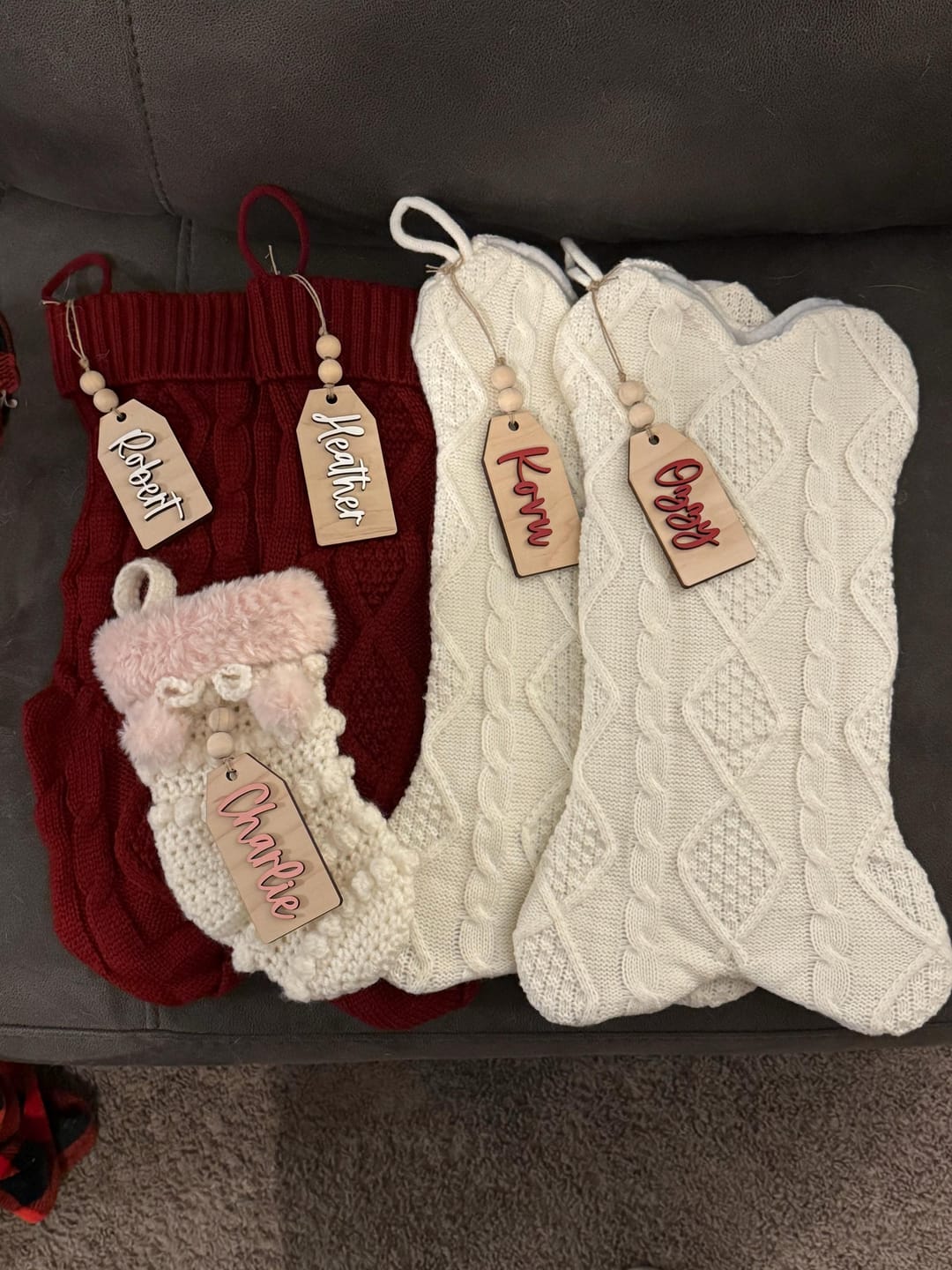 Customer photo review of Beaded Wooden Name Tag